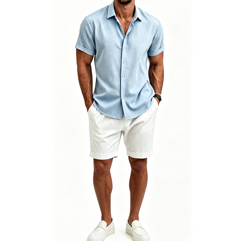 Herenshirtset van katoen en li - Mens Linen Shirt Long Sleeve recensie en prijs