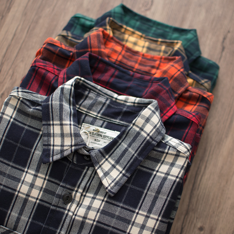 Herfst Nieuwe Amerikaanse Retr - Flannel Plaid Shirt Heavy Weight recensie en prijs
