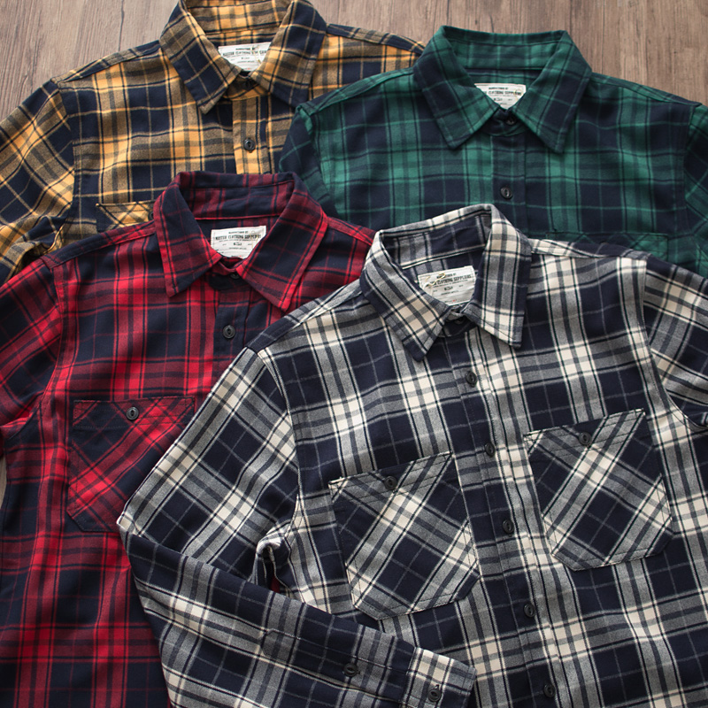Herfst Nieuwe Amerikaanse Retr - Flannel Plaid Shirt Heavy Weight recensie en prijs
