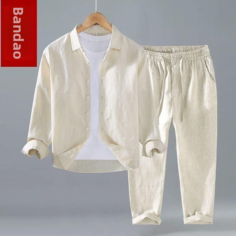 Losse linnen heren casual kort - Mens Linen Shirt Long Sleeve recensie en prijs
