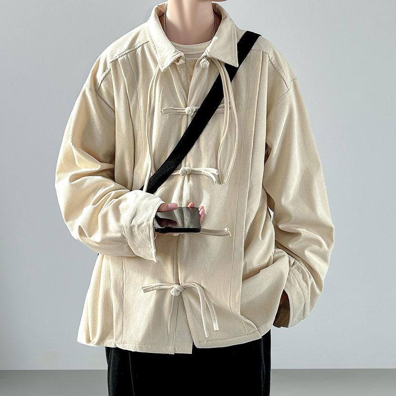 2025 Mannen Retro Chinese Stij - Corduroy Button Up Shirt Men recensie en prijs
