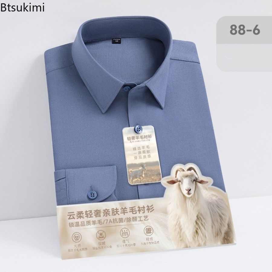 Nieuwe hoogwaardige wollen mod - Mandarin Collar Formal Shirt Slim Fit recensie en prijs