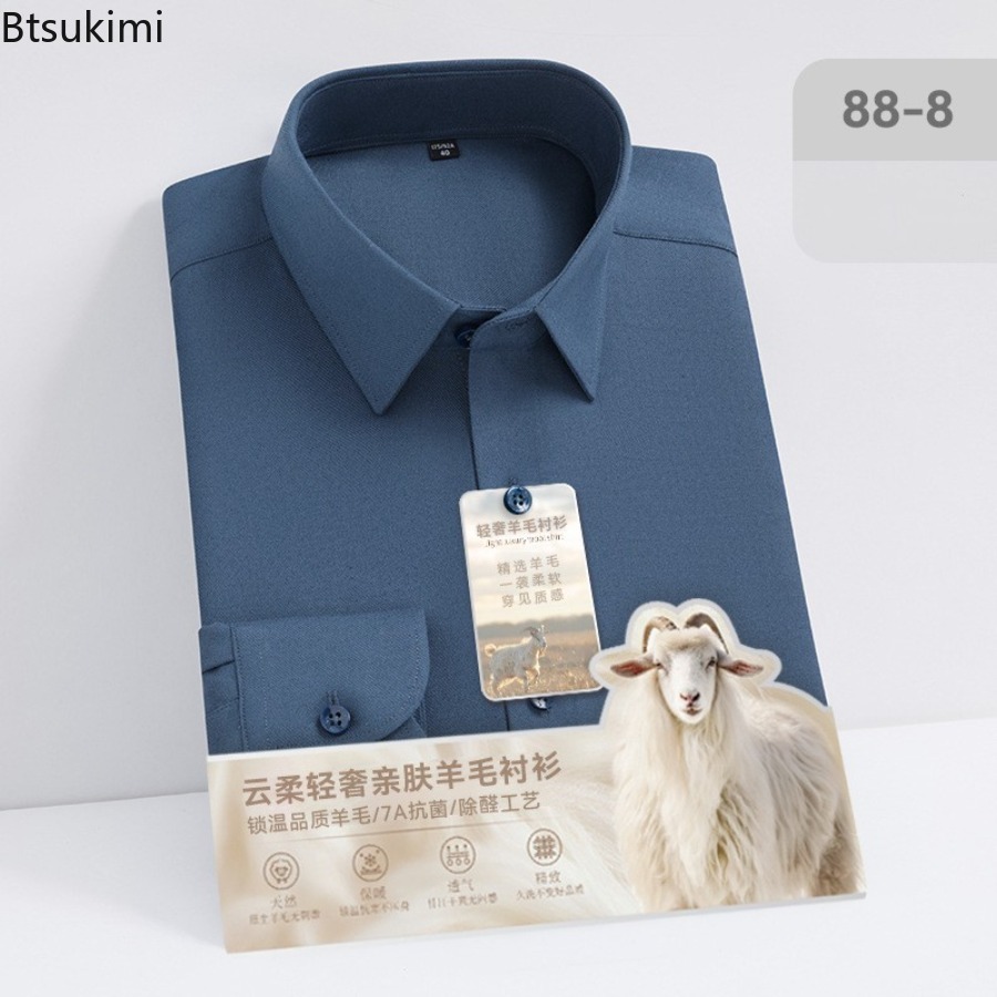 Nieuwe hoogwaardige wollen mod - Mandarin Collar Formal Shirt Slim Fit recensie en prijs