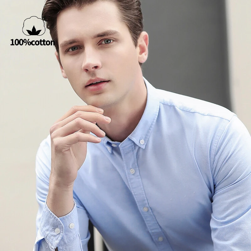 Nieuw Heren Oxford Overhemd 76 - Oxford Cotton Casual Shirt Business recensie en prijs