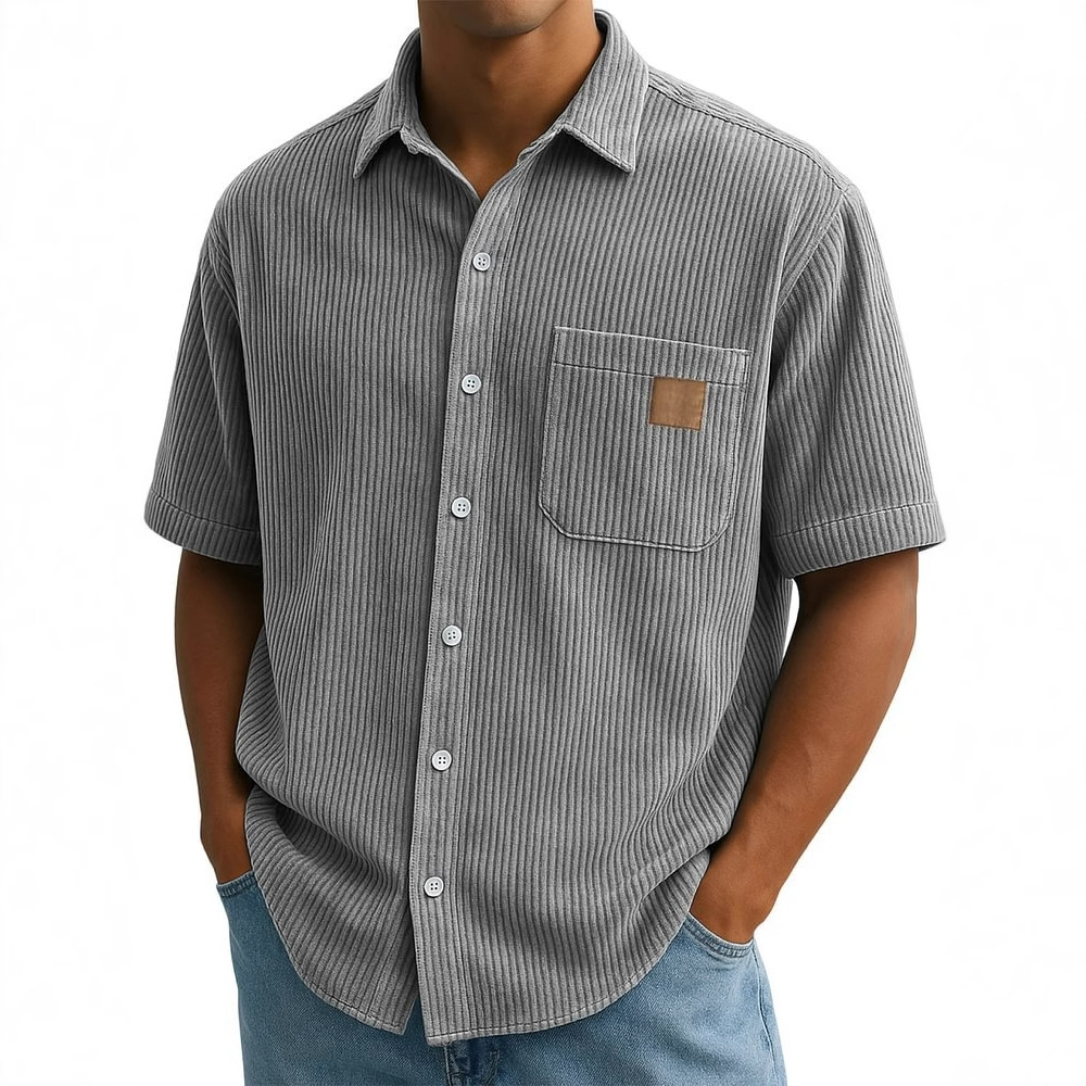 Corduroy herenshirt met korte  - Corduroy Button Up Shirt Men recensie en prijs